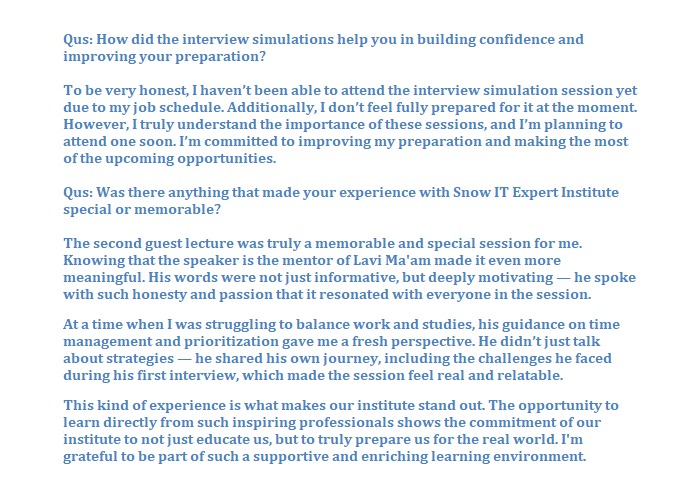 Detailed student feedback