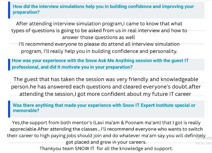 Detailed student feedback